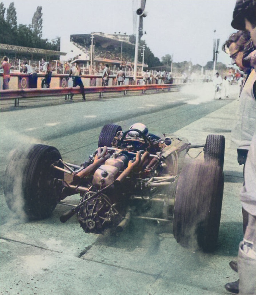 Jackie Stewart in his BRM Race Car at the Monaco Grand Prix, 1966