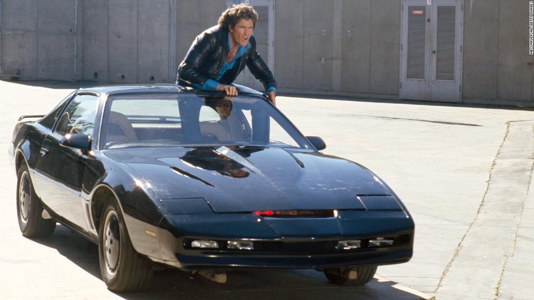 David Hasselhoff and KITT from [Knight Rider], 1982